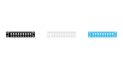 Fototapeta premium Fiber optic patch panel for organized network cable connections