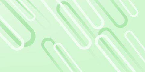 White abstract wide banner background with green geometric shapes. Minimal geometric. Modern futuristic concept. Suit for cover, header, business, presentation