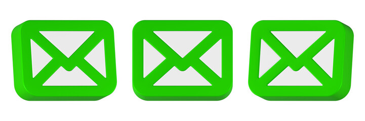 email post icon 3d render green color