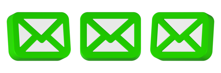email post icon 3d render green color