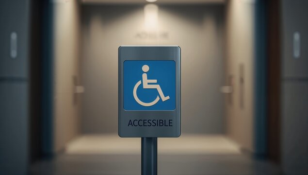 Disabled toilet sign, ensuring compliance with accessibility standards for public restrooms