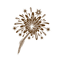 Obraz premium Vintage Brown firework explosion with sparks and starbursts on white background