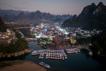 Xingping Town in Yangshuo at Night, Guilin