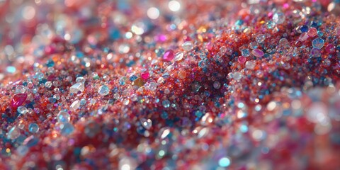 Close-up of sand grains magnified 400 times, highlighting granular textures for geological study