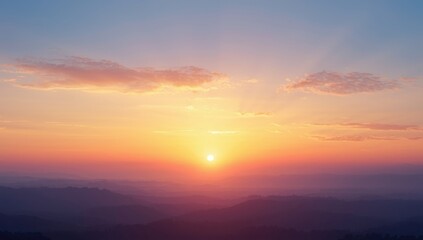 Sunrise sky with morning glow, suitable as a background for text or visuals, seasonal change