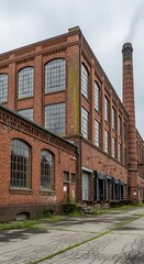 Fototapeta premium Red Brick Factory Building.