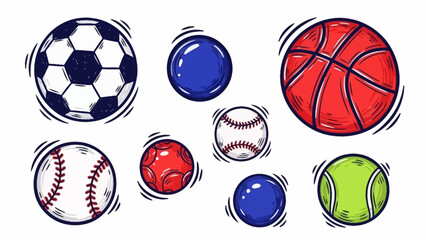 Collection of various sports balls for different games and activities.