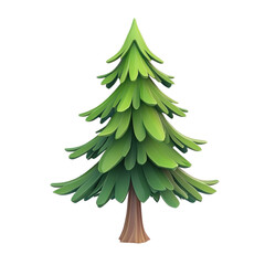 Obraz premium A cartoon Christmas tree with green needles png transparent