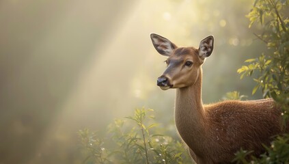 Wild deer resting amidst foliage, highlighting animal behavior study