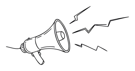 Megaphone broadcasting important announcements and loud messages to capture attention for public speaking events or urgent notifications