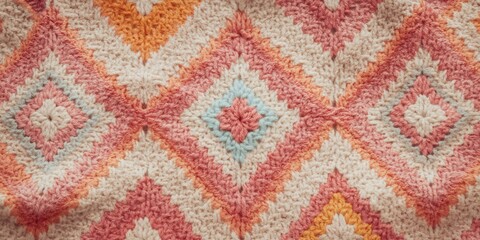 Crocheted textile pattern featuring contrasting cotton yarn colors used as a fabric background or textile motif