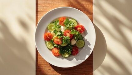 Chopped cucumber and tomato mixture garnished with parsley, ideal for a nutritious meal