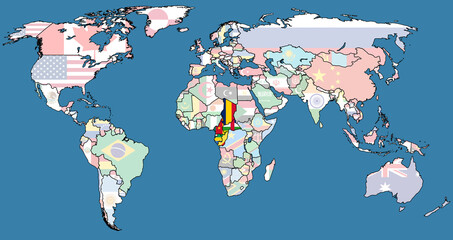 CEMAC member coutries on world map