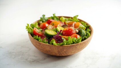 Vegetarian salad featuring tomatoes served in a bowl, highlighting fresh produce for a balanced diet