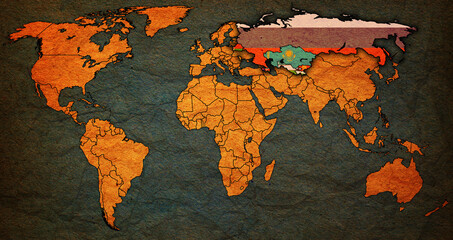 Commonwealth of Independent States member coutries on world map