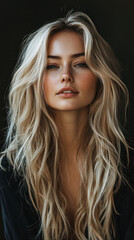 Naklejka premium Attractive Blonde Top Model in Trendy Style, Gen Z Aesthetic