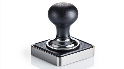 Rubber stamp, office stamp with ink pad, isolated on clean white background.