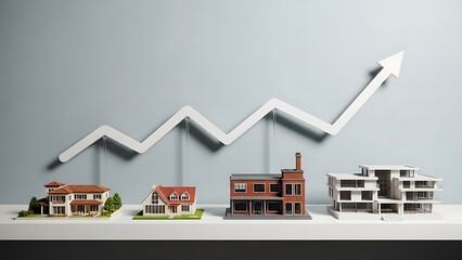 Understanding real estate market trends and property value increase with miniature house models. 1031 Exchange in real estate for commercial property strategy