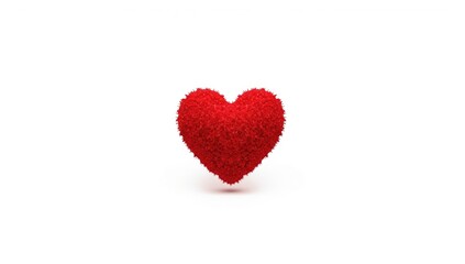 Fototapeta premium Red heart symbol on white background, designed for love-themed greeting cards and celebrations
