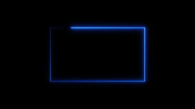 Animation of glowing neon rectangles abstract background. Abstract glowing neon rectangle border frame for modern digital design and motion graphics