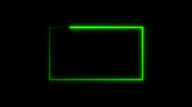 Animation of glowing neon rectangles abstract background. Abstract glowing neon rectangle border frame for modern digital design and motion graphics