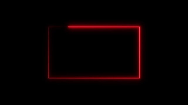 Animation of glowing neon rectangles abstract background. Abstract glowing neon rectangle border frame for modern digital design and motion graphics