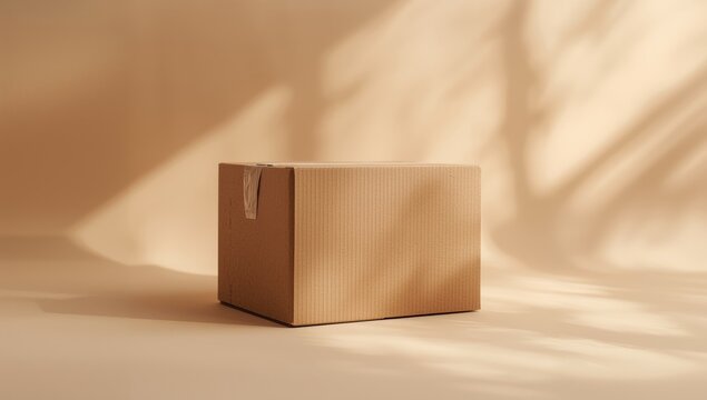 Cardboard box used for shipping, highlighting material strength and protection