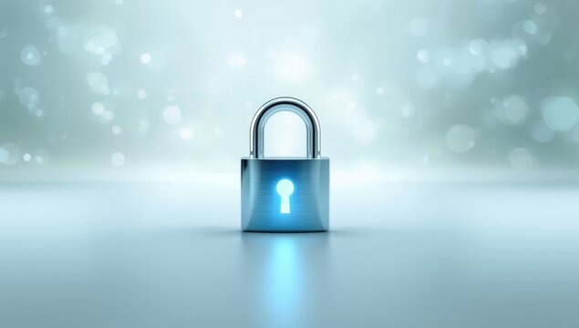 Lock icon displayed on a digital device screen for security authentication, focusing on digital safety, World Cybersecurity Awareness Day - Powered by Adobe