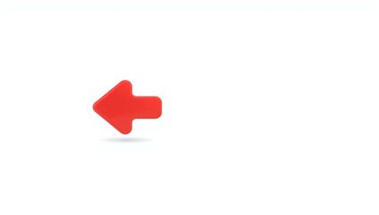 3d rendering of a red arrow pointing right, cartoon design, suitable as a navigation indicator or web button element