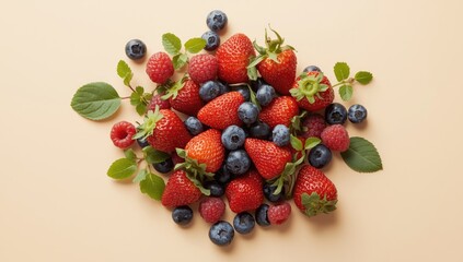 Assorted fresh berries such as strawberries and blueberries on a platter, healthy snack options