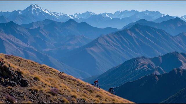 Scenic Mountain Biking Adventure in the Peaks, Exploring Mountain Trails with Bikes