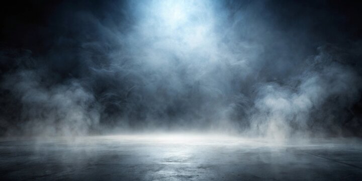 Ethereal mist swirls and drifts across a dimly lit, textured surface, creating a mysterious atmospheric scene