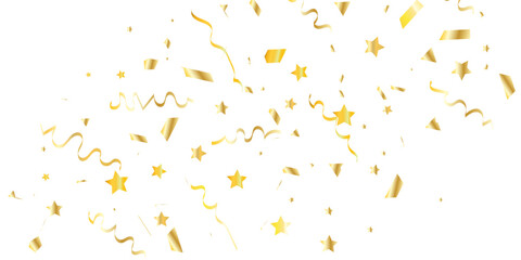 New Year Celebration golden confetti Bright festive tinsel. Birthday party backdrop. overlay vertical social media design element	