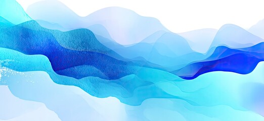 Abstract waves of cool blues
