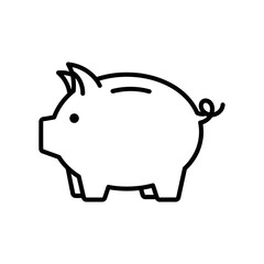 Obraz premium Cute Black and White Cartoon Pig Illustration for Children's Books and Educational Materials
