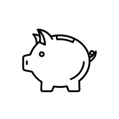 Obraz premium Cute Black and White Line Art of a Piggy Bank for Financial Savings Concepts