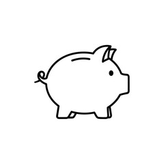 Obraz premium Cute Black and White Piggy Coin Savings Illustration for Financial Planning