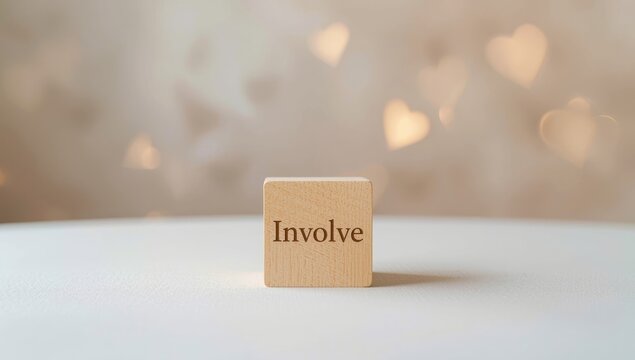 Engraved wooden cube serving as an editorial header background, highlighting natural material textures for print layouts