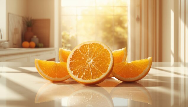 Isolated Jeruk orange wedges showcasing fresh tropical fruit texture for a summer health boost
