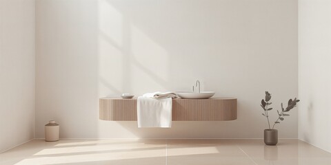 Guest bathroom featuring a white wall and towel, cleanliness and utility
