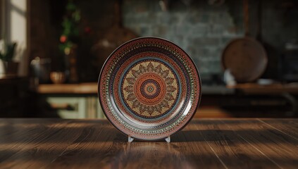 Ornamental ceramic with vibrant mandala and floral motifs applied as a seamless pattern for home decor accents