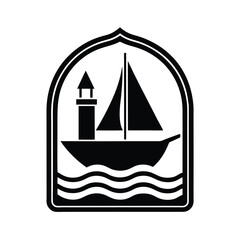 Sailboat Harbor Entrance Icon