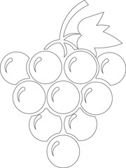 Grape Bunch Illustration: A stylized illustration presents a close-up view of a plump grape bunch with distinct leaves, suggesting the freshness and natural appeal of the fruit.