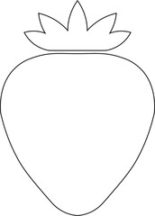 Strawberry Silhouette: A clean, simple outline of a fresh strawberry, perfect for design and illustrating the essence of natural goodness.