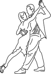 tango couple dancers vector draw