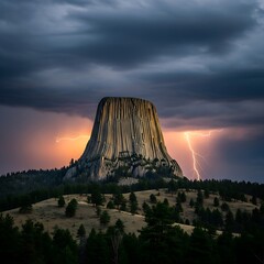 Devils Tower Lightning.