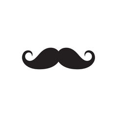 Fototapeta premium Hipster mustache. silhouette icon vector flat design