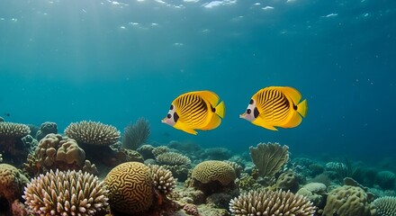 Butterflyfish in reef.