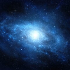 Fototapeta premium Vibrant spiral galaxy with bright center swirling in dark space
