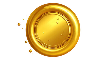 A glossy, golden ring with scattered orbs, set against a transparent black background